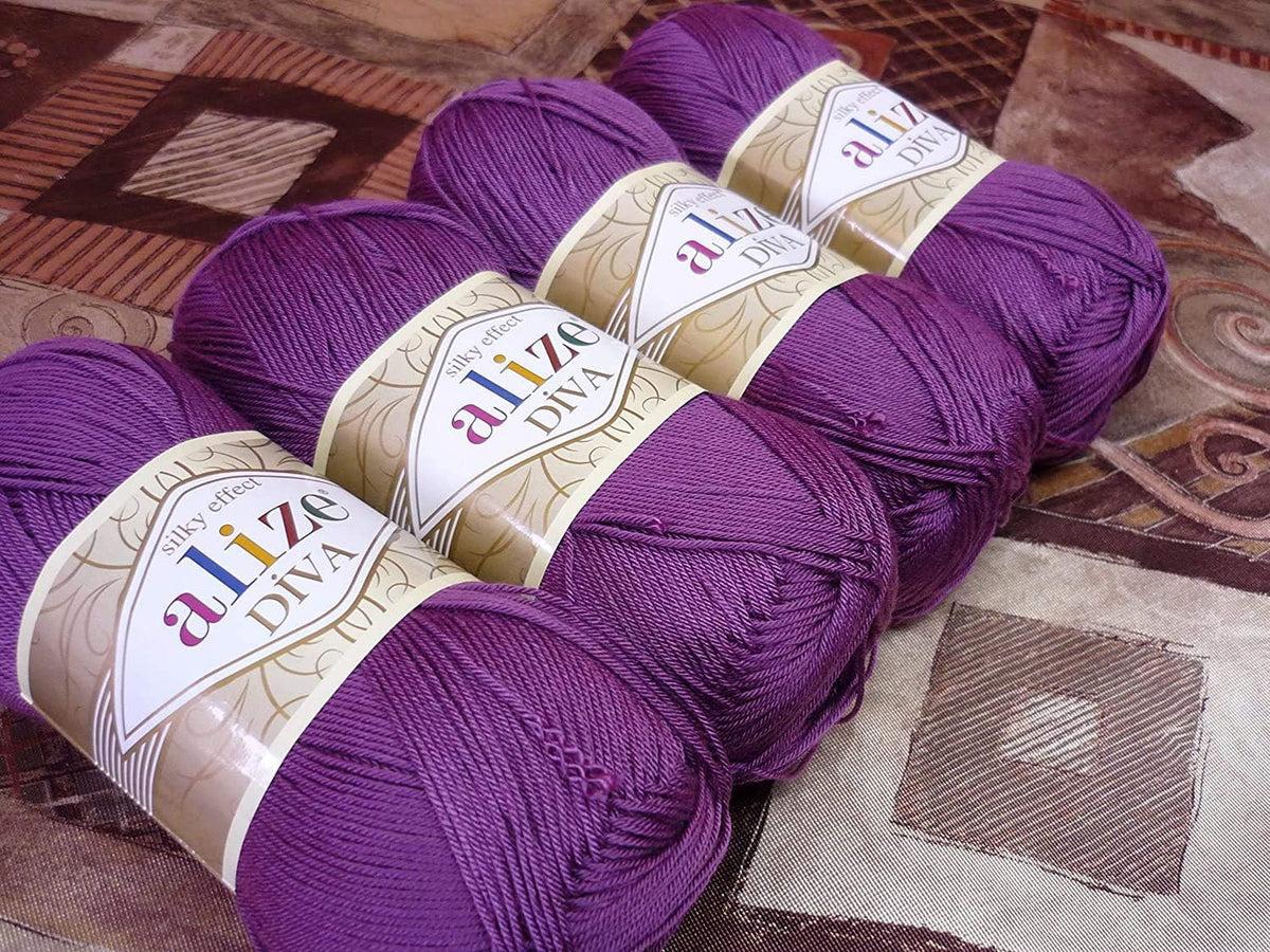 Hand Knitting Yarn 100% Microfiber Acrylic Yarn Alize Diva Silk Effect