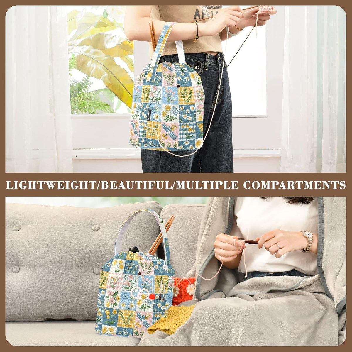 Crochet Bag Organizer Yarn Storage Knitting Bags and Totes