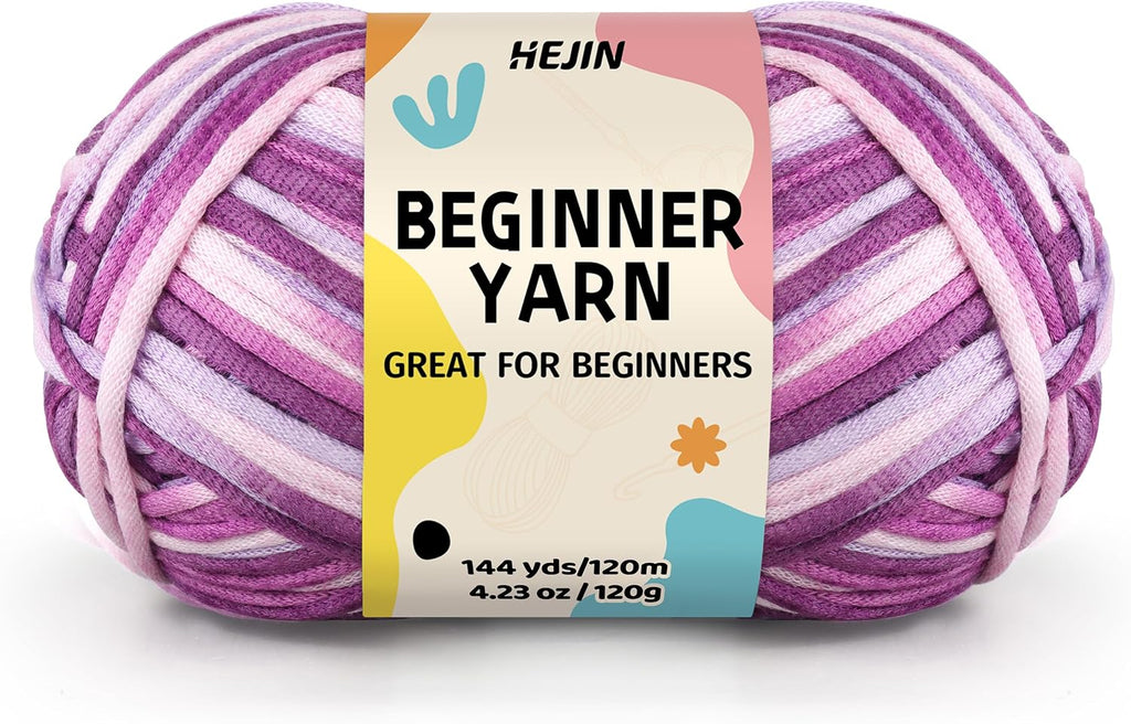 120g Purple Yarn for Crocheting and Knitting; Rainbow Yarn for