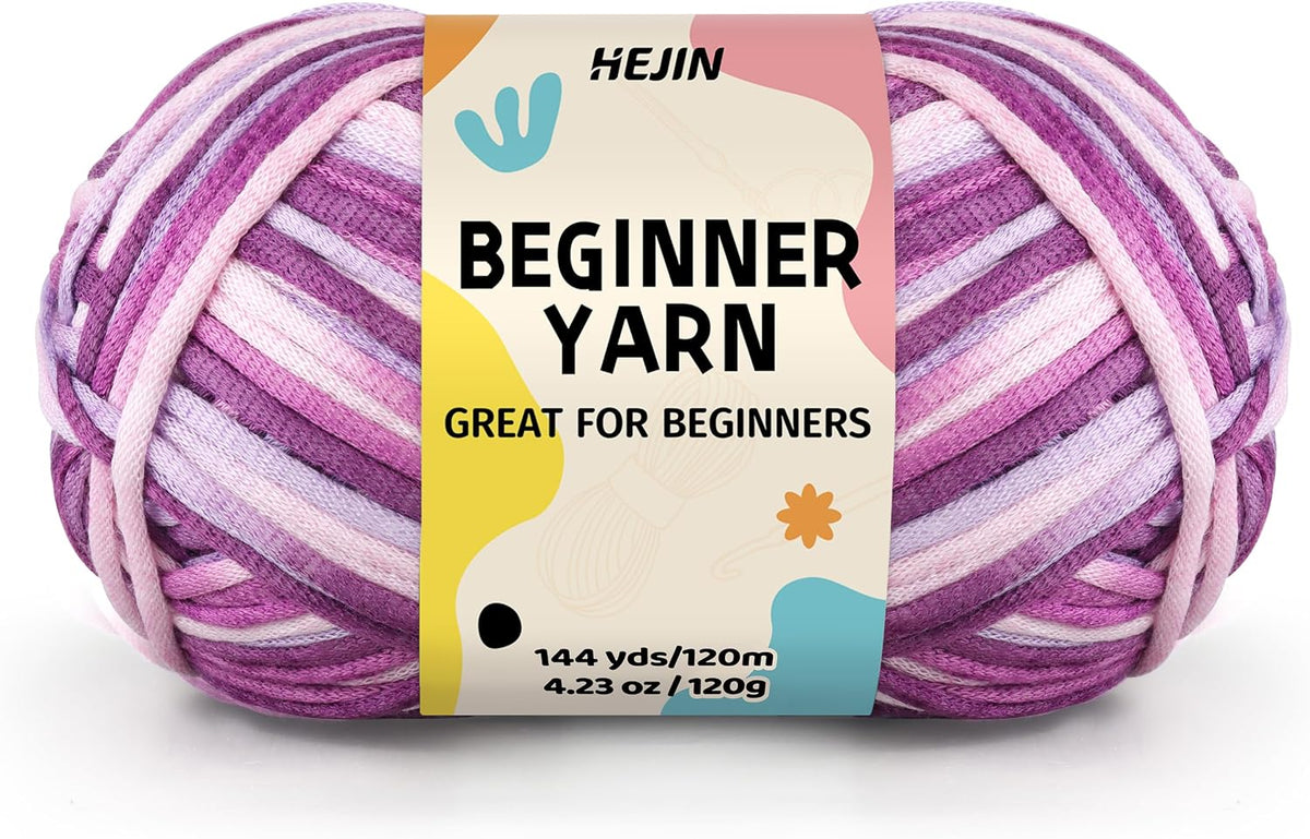 120g Purple Yarn for Crocheting and Knitting; Rainbow Yarn for