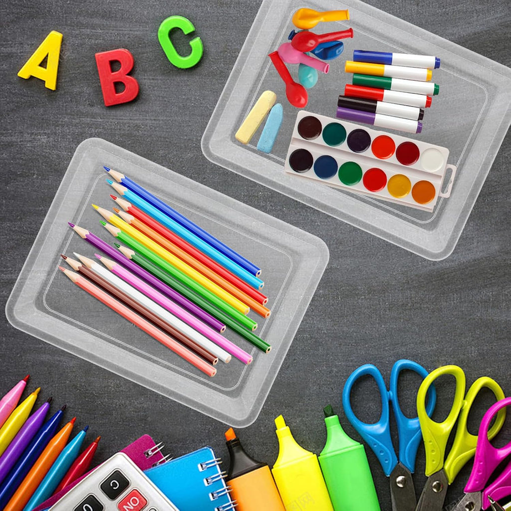 12 Pack Plastic Art Trays,Stackable Craft Trays,Organizer Activity
