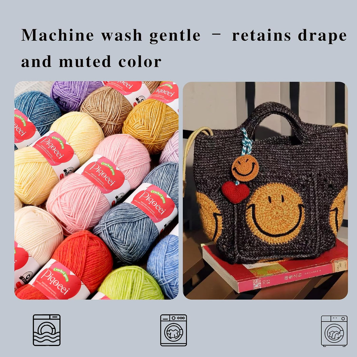 Cotton Blend Yarn 3-Pack DK Weight Light Worsted Yarn 78% Cotton 22%