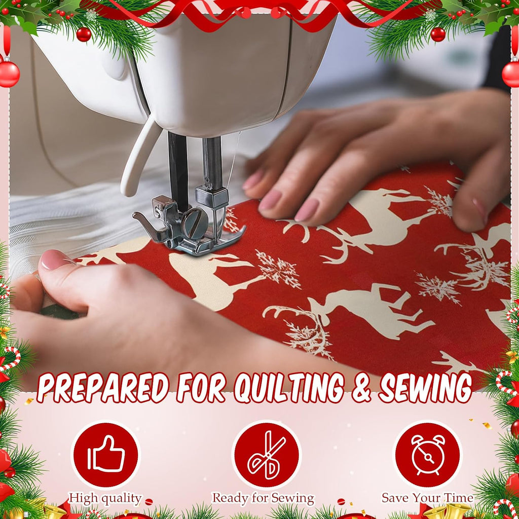 Tatuo 30 Pcs Christmas Cotton Fabric Squares 10 x 10 in Patchwork