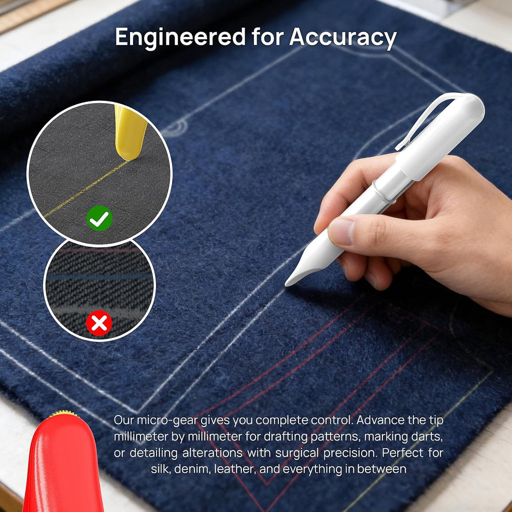 Fabric Markers for Sewing, Erasable Pens with Precision Gear Tip, for