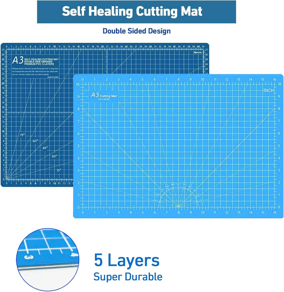 18"x12" Thickened 2.5mm,Self Healing Cutting Mat, A3 quilting cutting