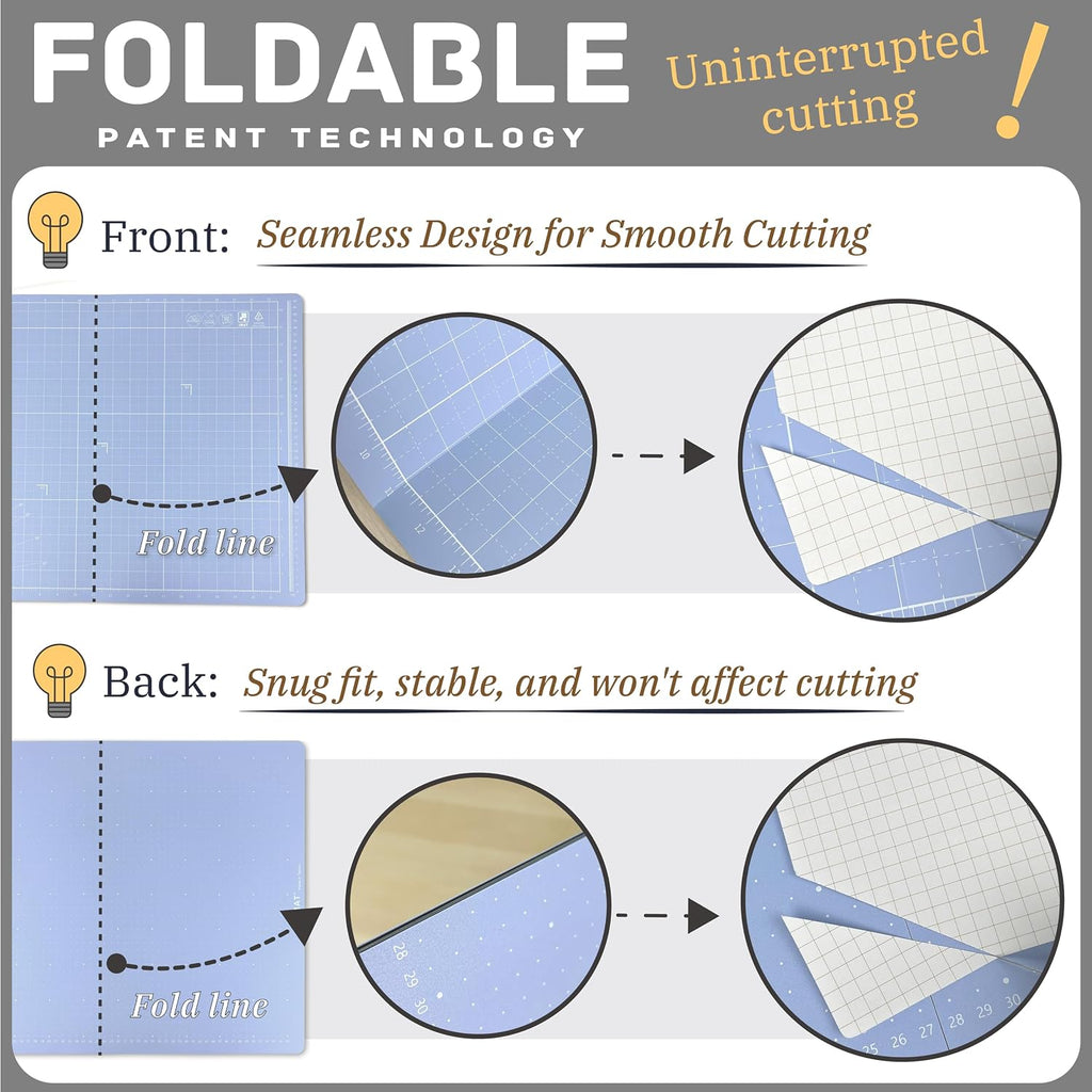 iMAT Flip Cutting Mat Note A2, Foldable, Double-Sided, Light Green