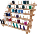 US Art Supply Premium 60-Spool Thread Holder: Wooden Sewing &