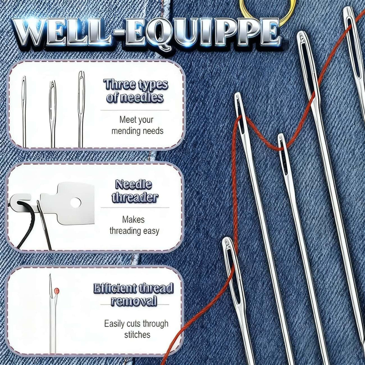 36Pcs Sewing Kit, Steel Sewing Needle Kit Christmas White Elephant