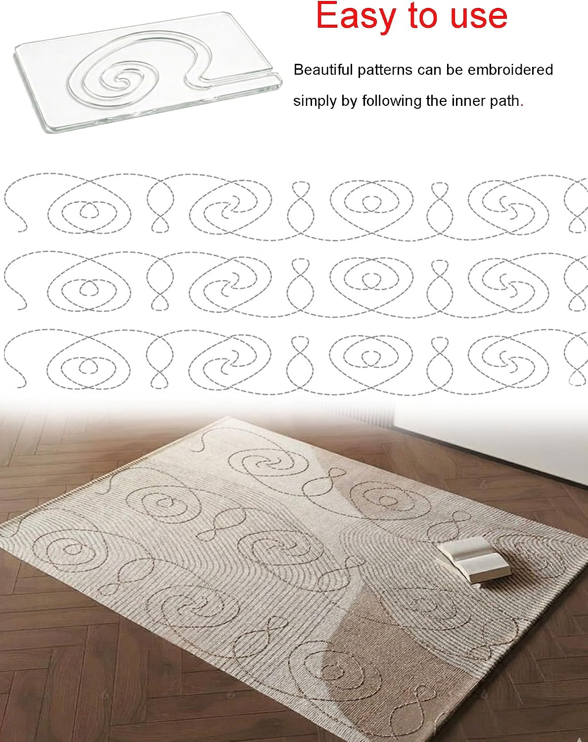 Henmany Transparent Acrylic Quilting Templates: Free Motion Stencils &