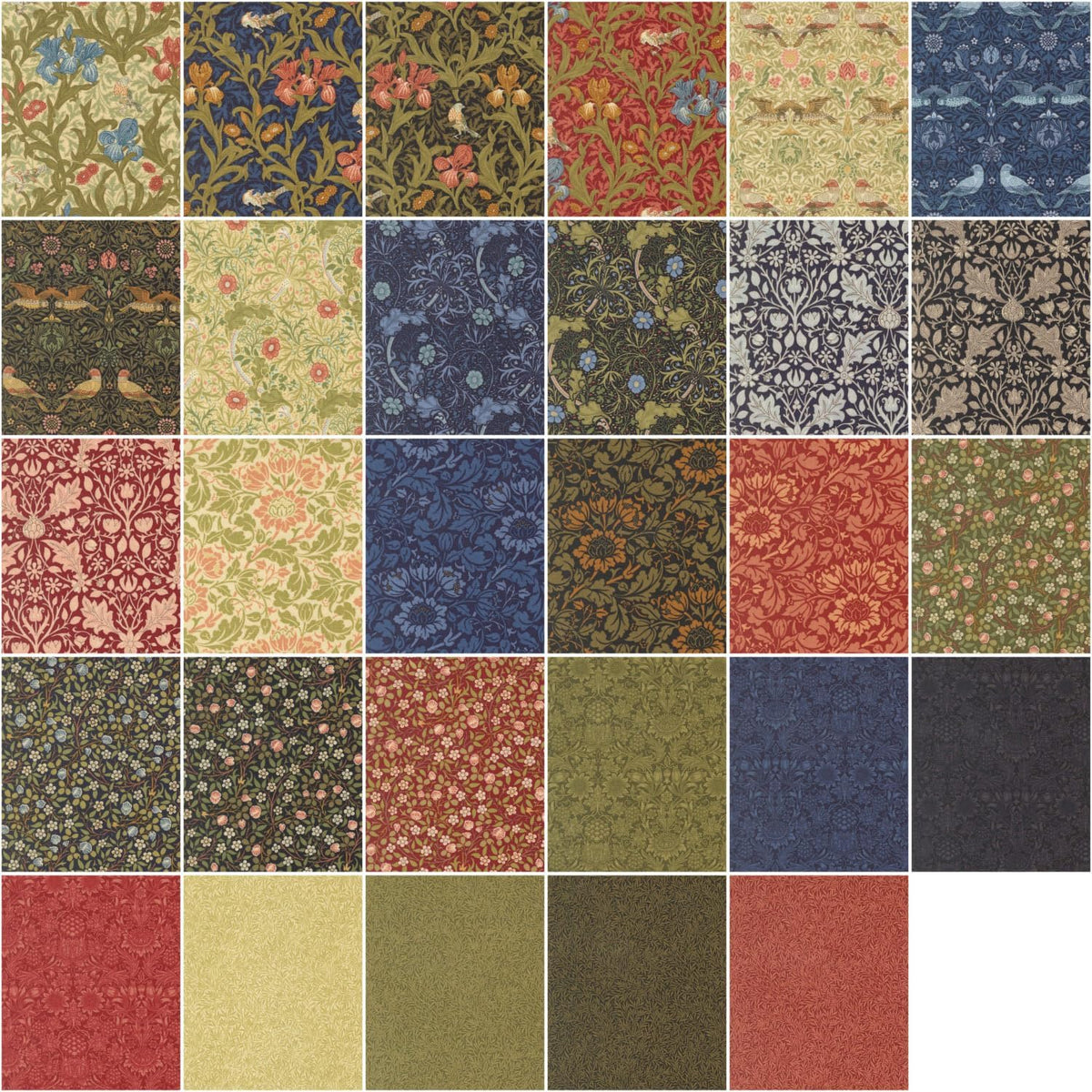 Morris Muse Charm Pack by Barbara Brackman 5" Precut Fabric Squares