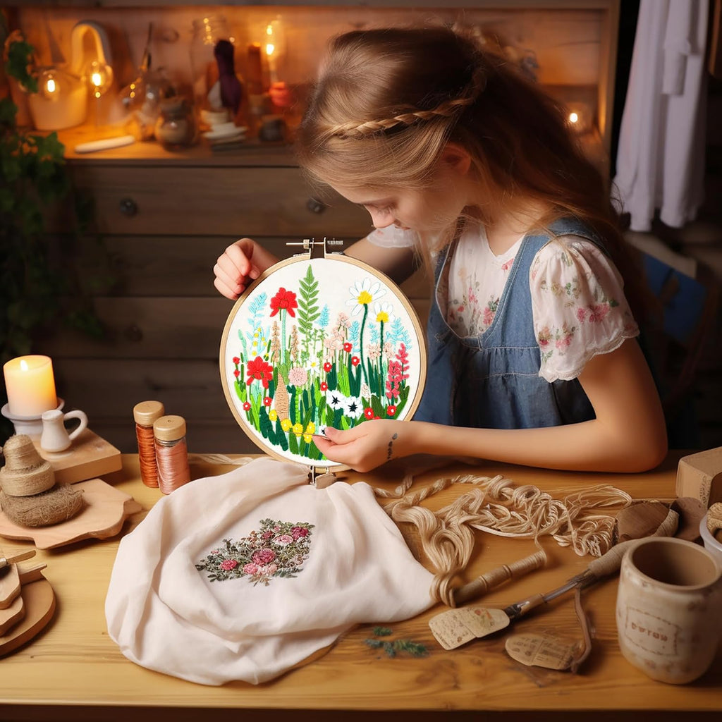 Bonroy Embroidery Kit for Beginners with Instructions,Cross Stitch