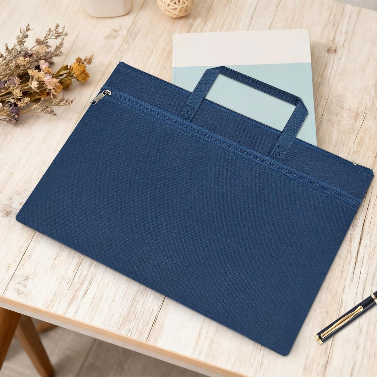 2 Pack 14.6x10.6in Large Zipper Pouch with Handle, 2 Pocket Waterproof