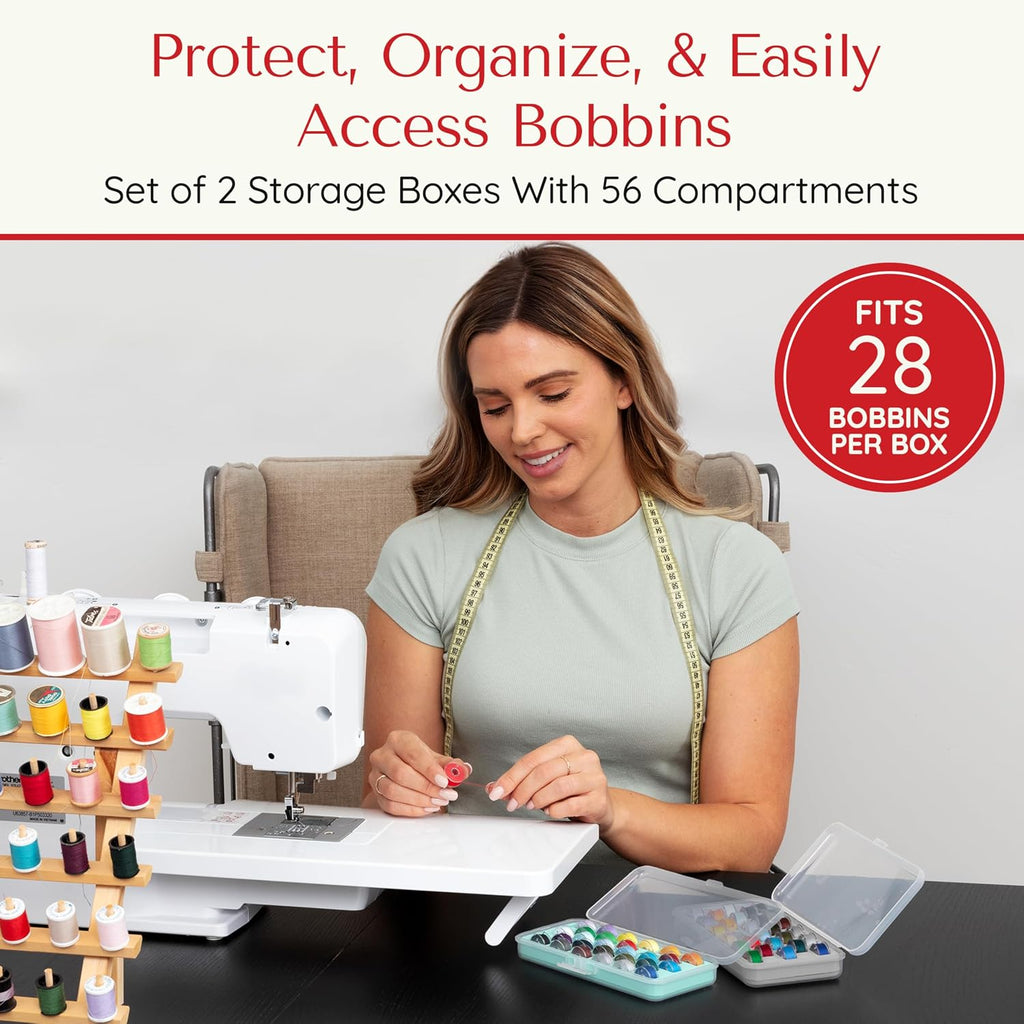 Set of 2 Bobbin Holder Organizer Case – Compatible with Singer Sewing