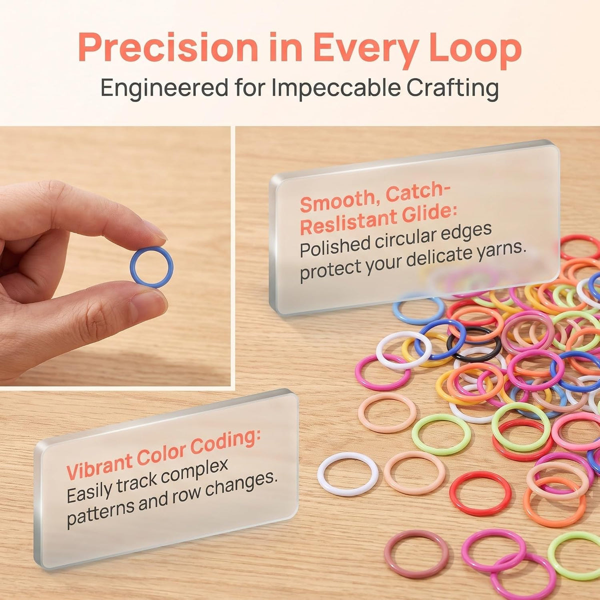 Metal Knitting Stitch Markers 100pcs Round Rings for Winter Season