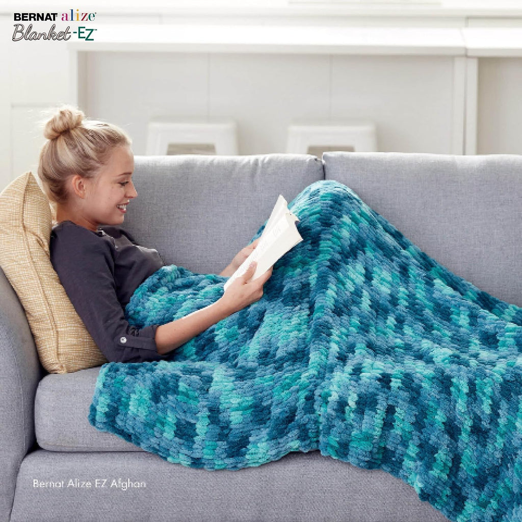 Bernat Alize Blanket-EZ Chunky Yarn for Hand Knitting, Crimson 2-Pack