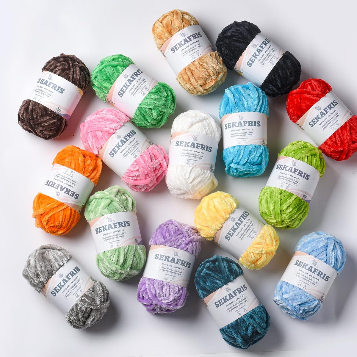 Chenille Velvet Soft Yarn Emerald Green 3 Pack