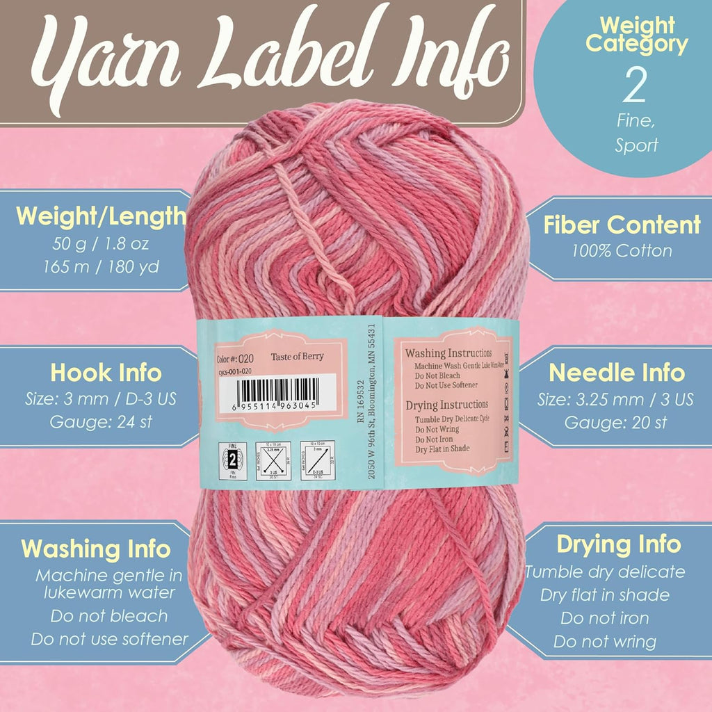 JubileeYarn Cotton Select Yarn - Mystical Grape - 8 Skeins