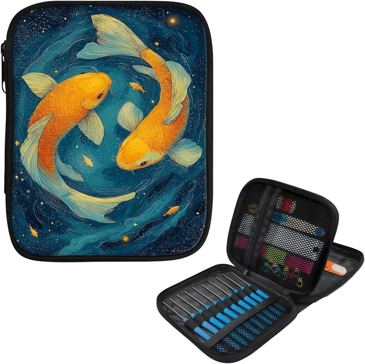 Cdkfxjy Empty Crochet Hook Case, Galaxy Kois