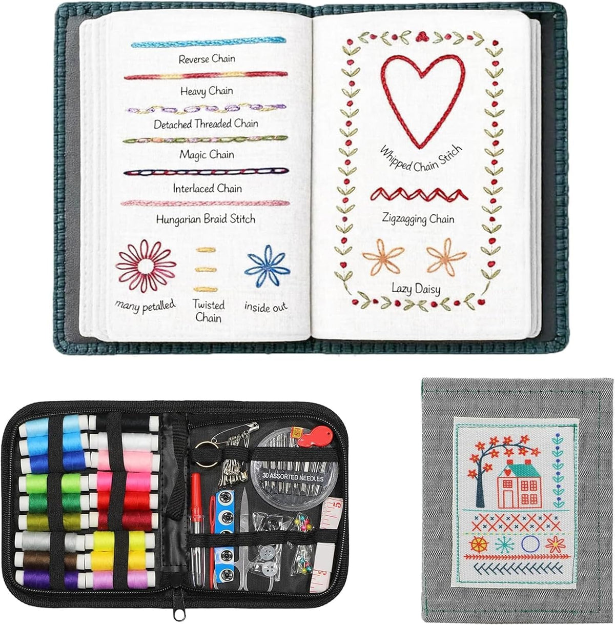 MysSpie New Upgraded Embroidery Stitch Book Kit, 106 Patterns with