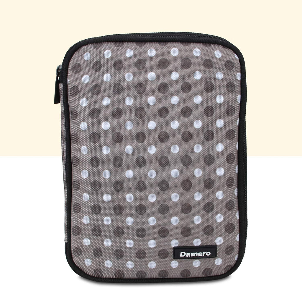 Damero Crochet Hook Case Organizer Empty, Large, Gray Dots