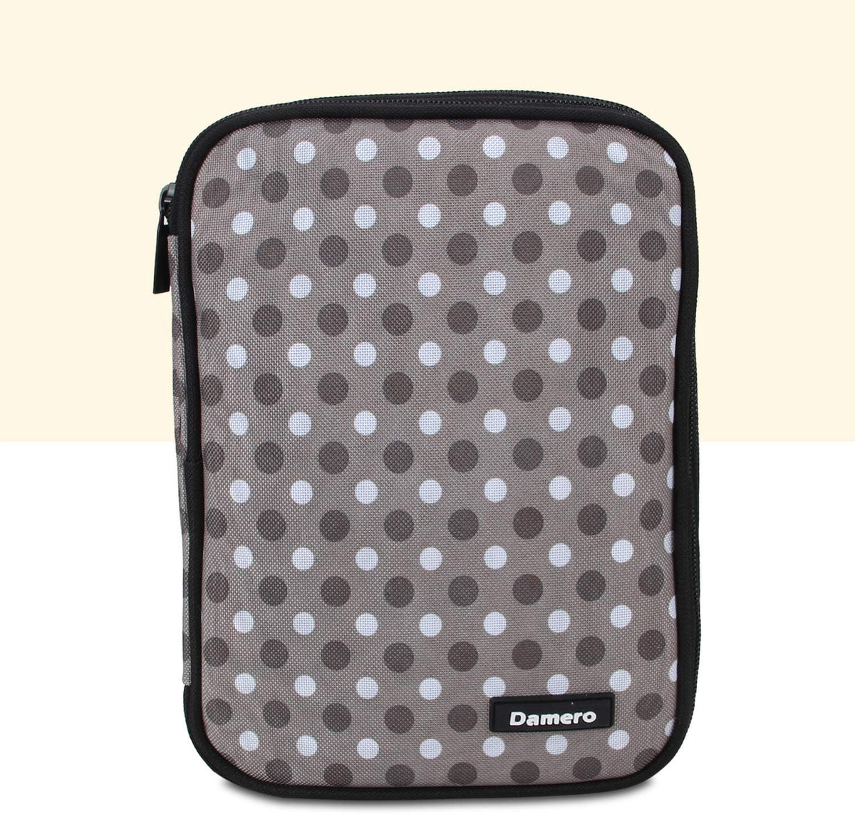 Damero Crochet Hook Case Organizer Empty, Large, Gray Dots