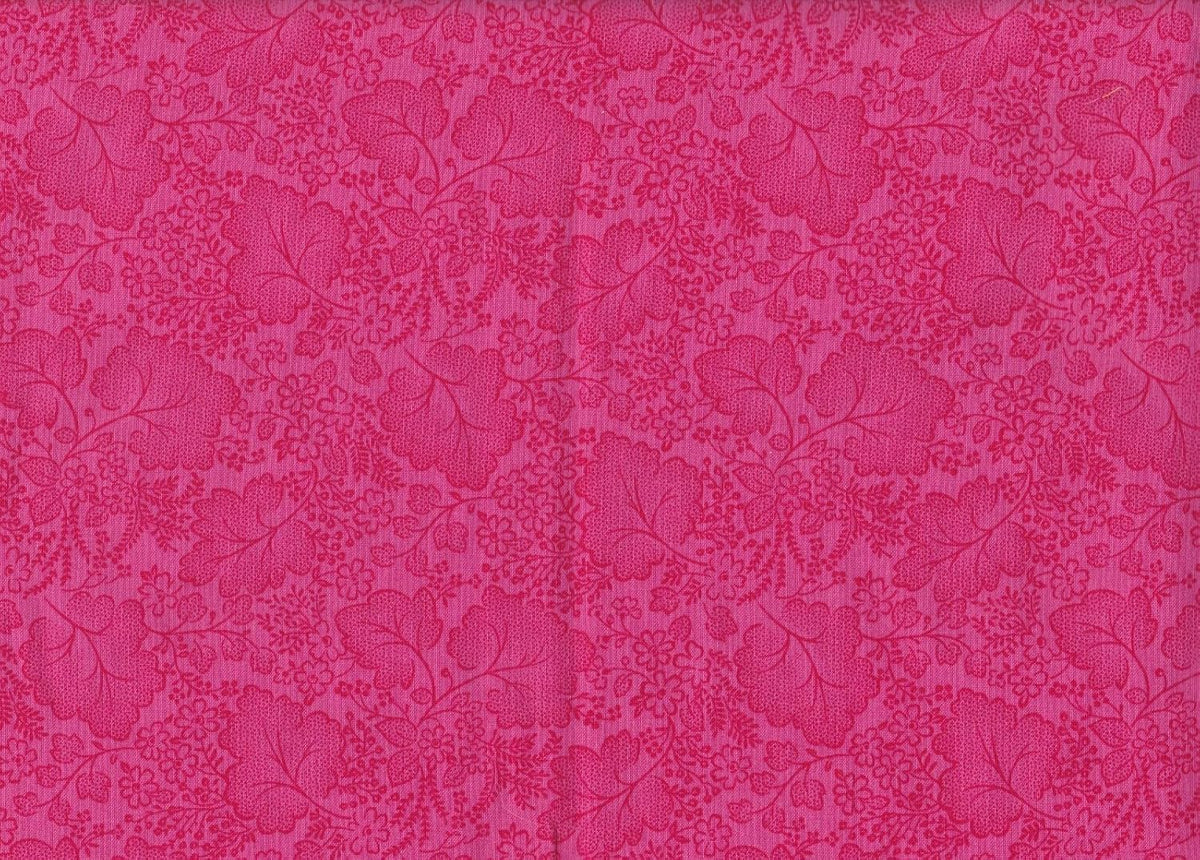 FlashPhoenix Quality Sewing Fabric – Pink on Pink Leaf Pattern Print