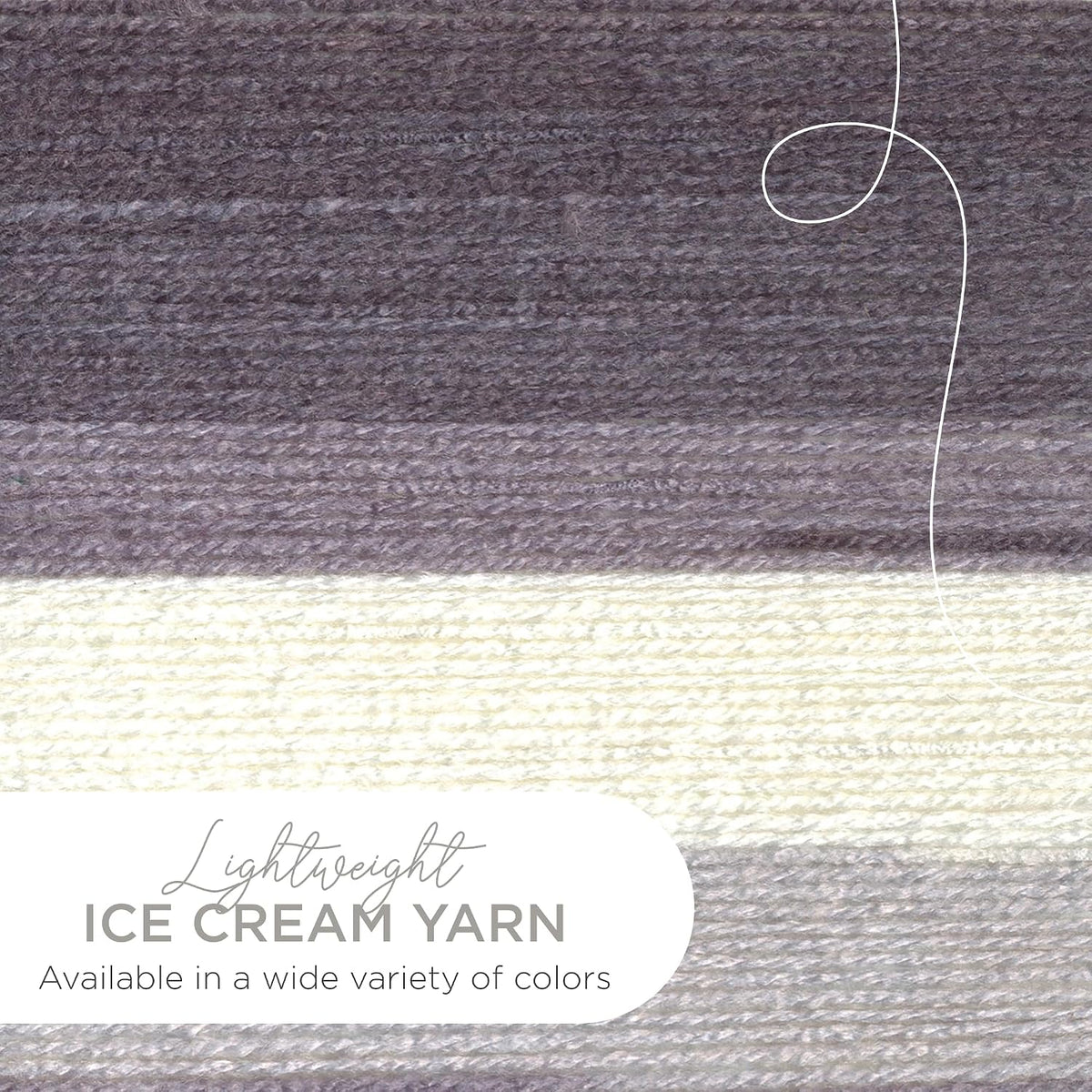 Lion Brand Yarn, Ice Cream Crochet Yarn, Cookies & Cream, Gray, 3 Pack