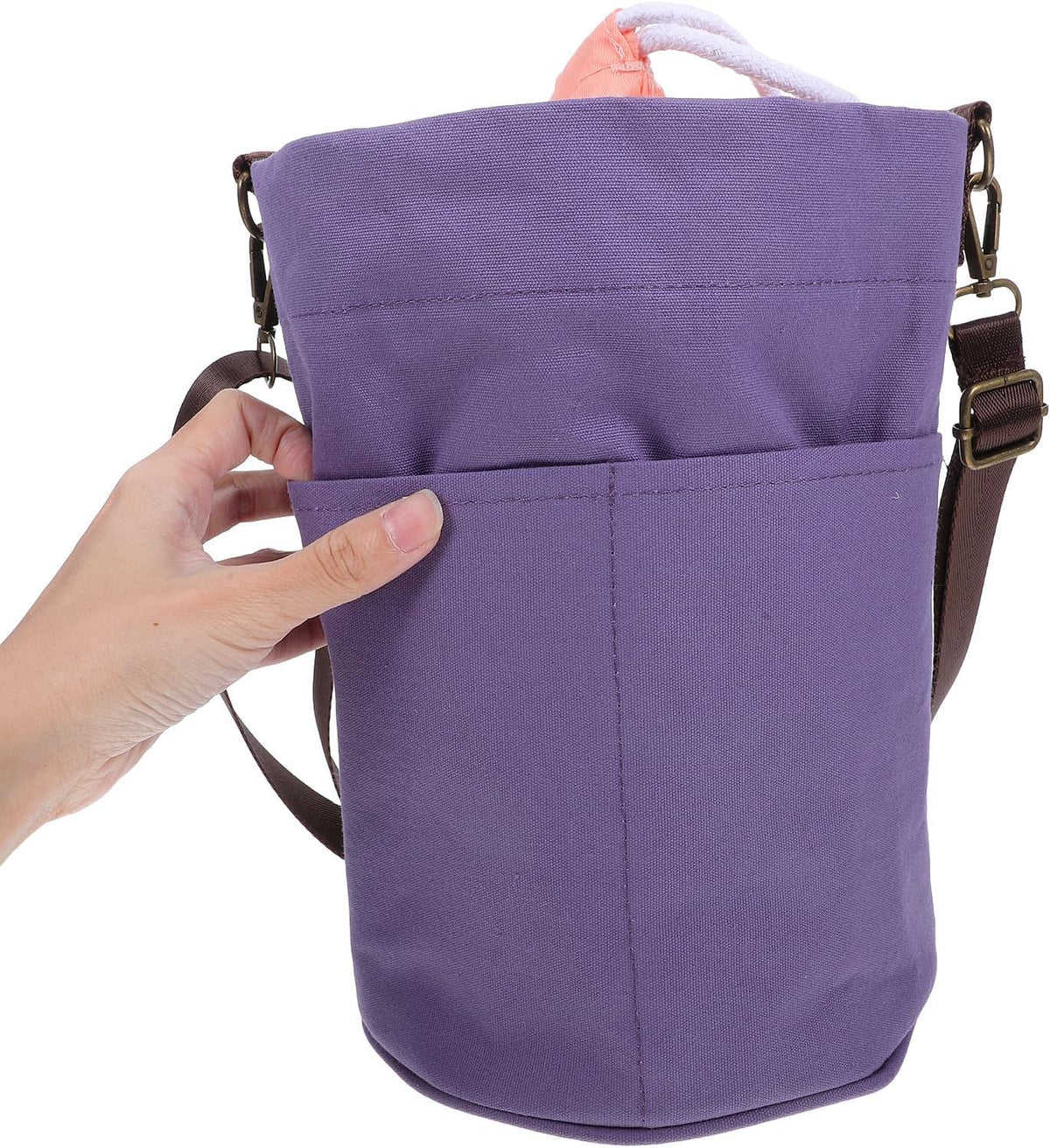Canvas Crochet Tote Bag Organizer for Knitting Projects and Sewing
