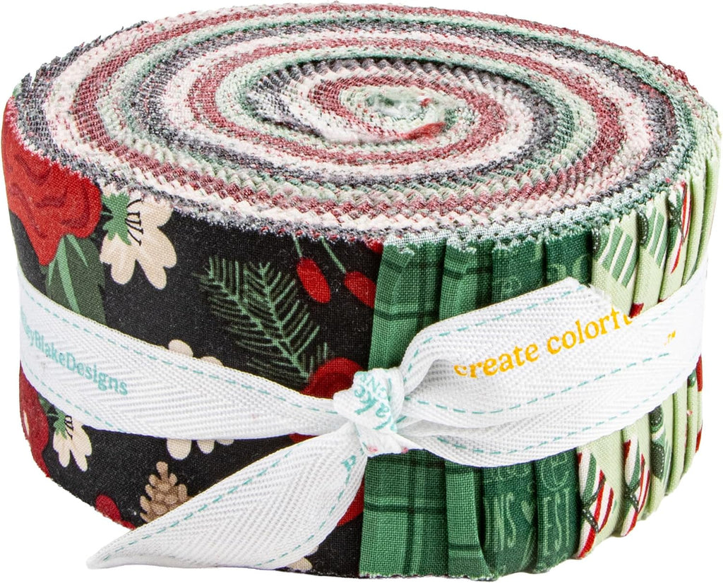 Traci Reed Evergreen Wishes Rolie Polie 40 2.5-inch Strips Jelly Roll