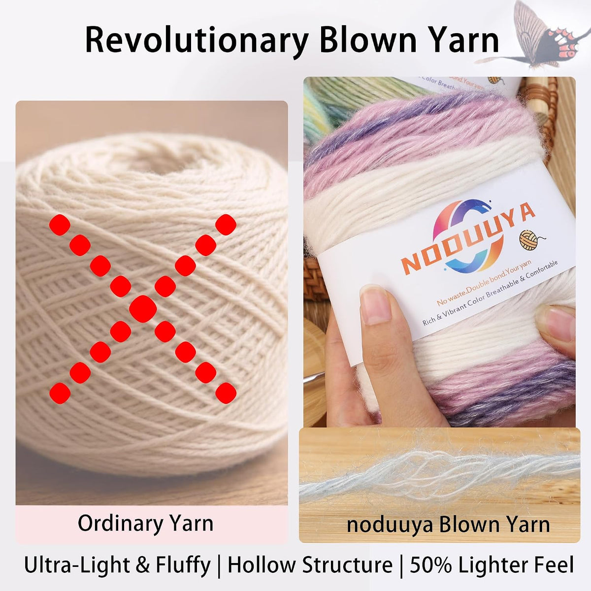 20 Colors Gradient Yarn for Crocheting, 100g/240m #3 DK Light Weight