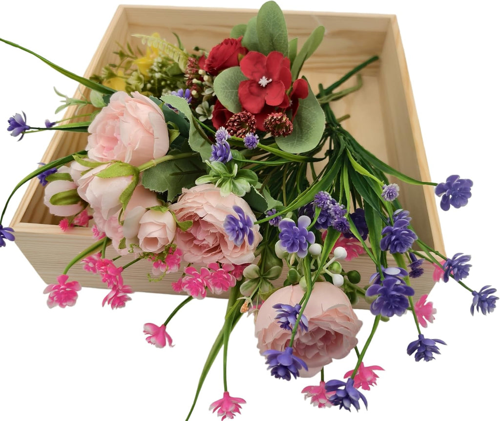 Unfinished Wood Storage Box, Natural Wooden Container for Crafts