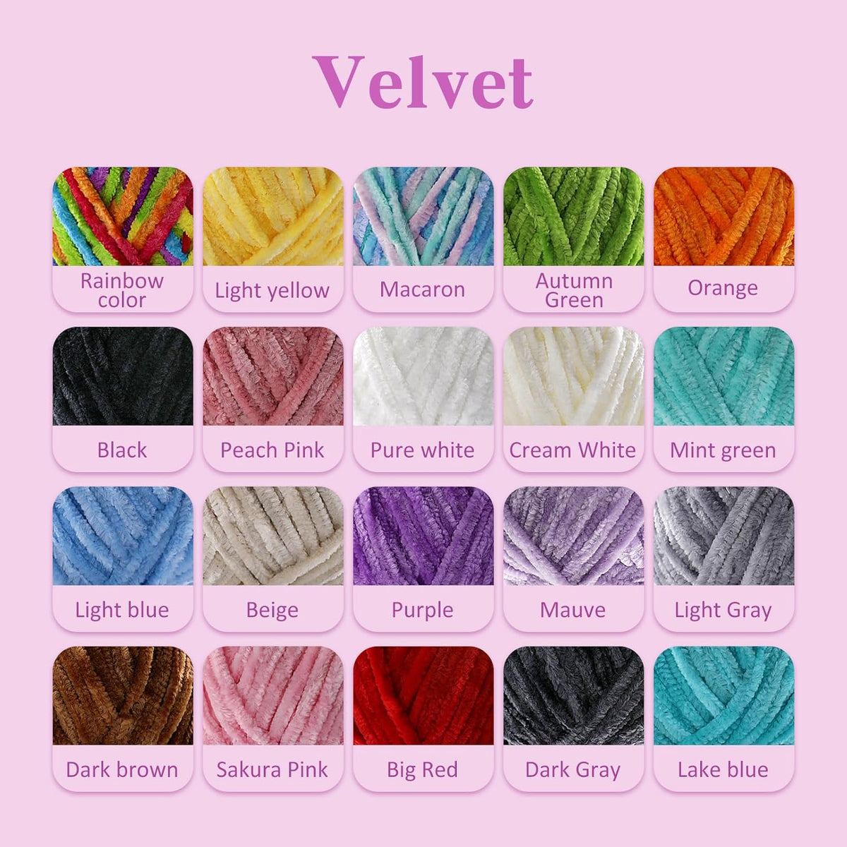Velvet Chenille Yarn for Crocheting, Brown Baby Blanket Yarn for
