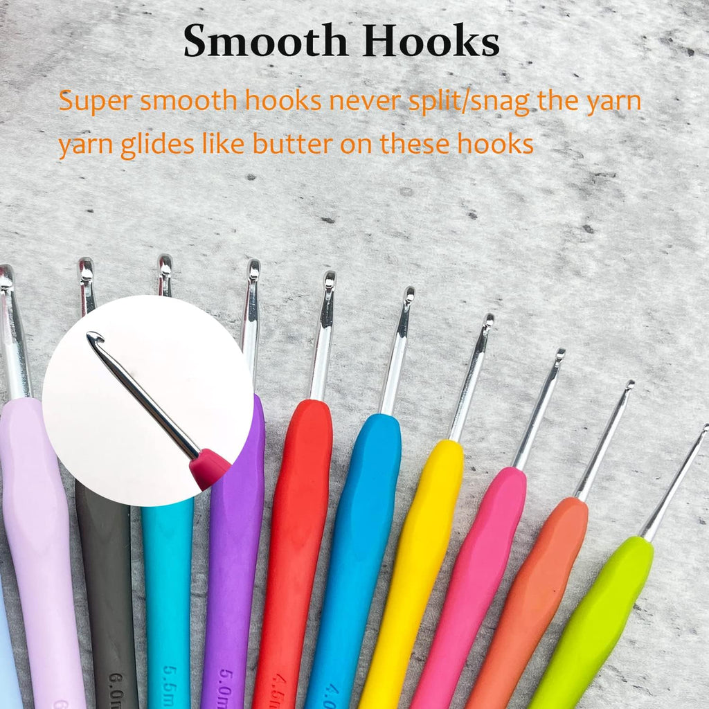 Mdoker Size B/1(2mm) Crochet Hook,Extra Long Crochet Hooks for