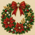 Christmas Embroidery Starter Kit 14CT Cross Stitch 30x30cm