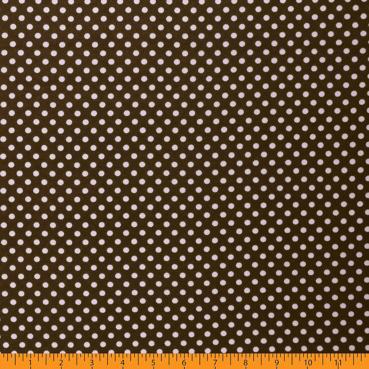 Mook Fabrics Polka Dot Flannel [43in. Wide], Brown/White Cut by The