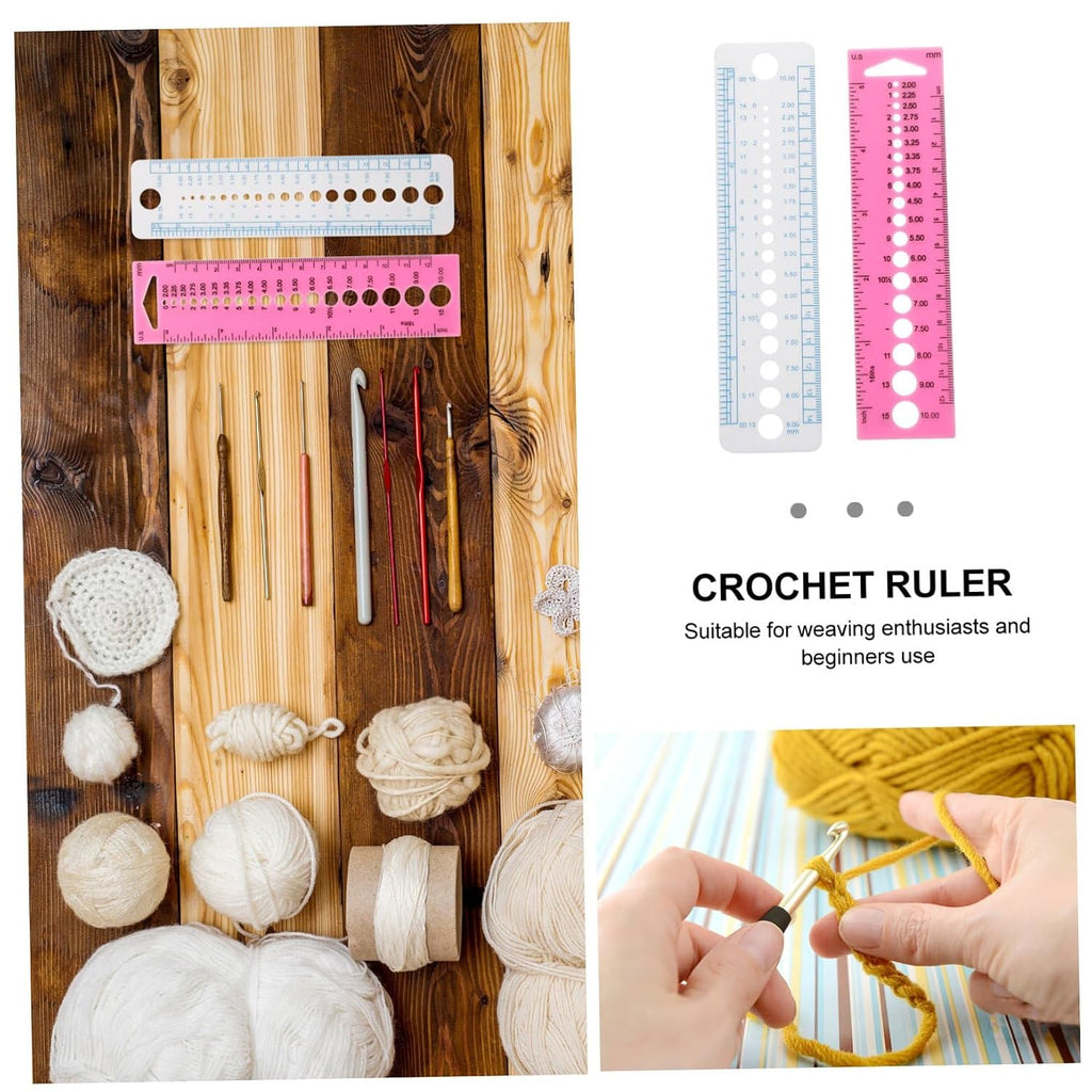 4pcs Plastic Knitting Needle Gauge Rulers Accurate Measuring Tools for