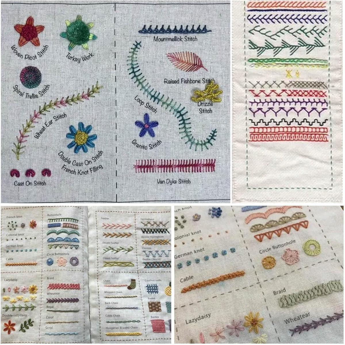 Stitch Book, Embroidery Stitch Book Kit, Embroidery Books of Stitches