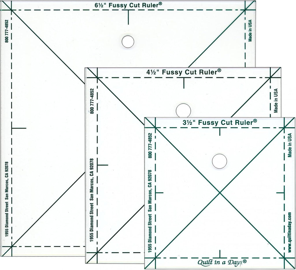 Quilt in A Day Fussy Cut Ruler, 3 Pieces