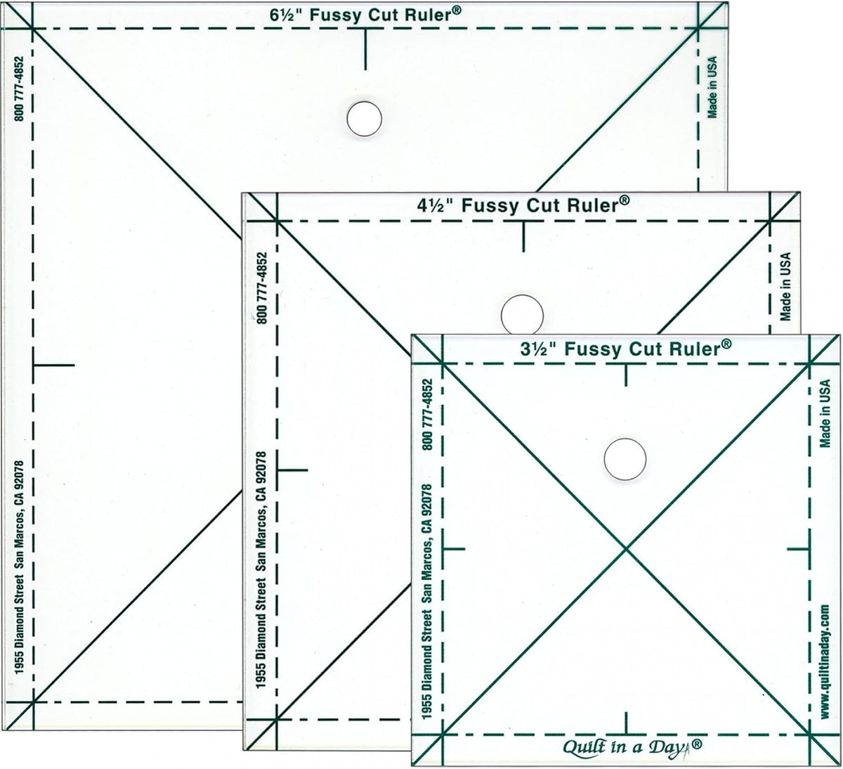 Quilt in A Day Fussy Cut Ruler, 3 Pieces