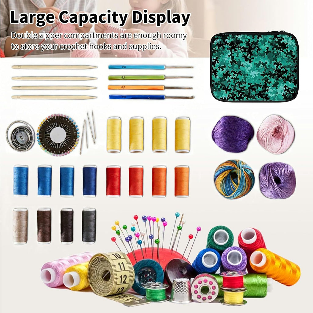 Crochet Hook Case Organizer Only, Zippered Crochet Hook Storage Bag