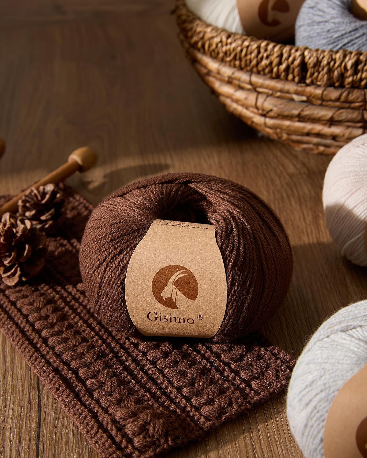 Cashmere Yarn for Knitting & Crocheting - 30% Cashmere, 70% Wool