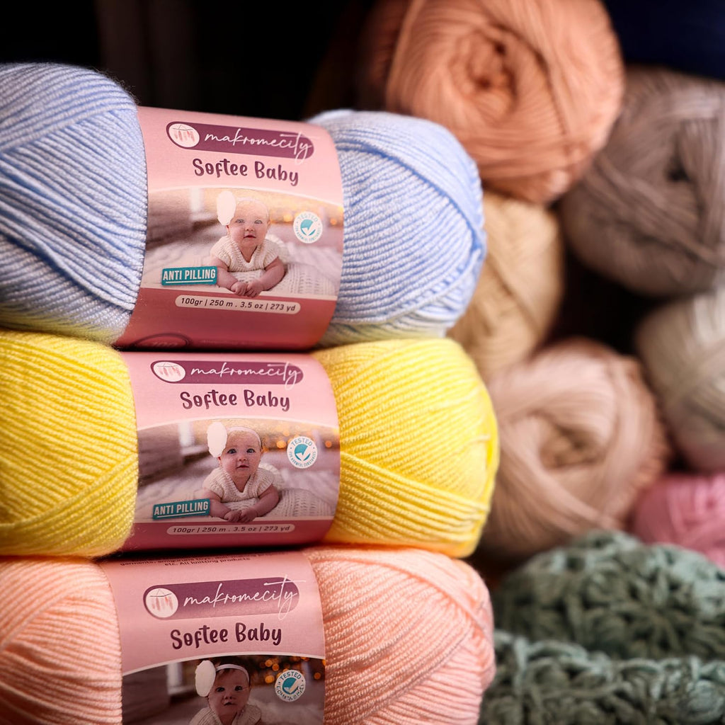 Makromecity Softee Baby Yarn,%100 Premium Anti-Pilling Acrylic