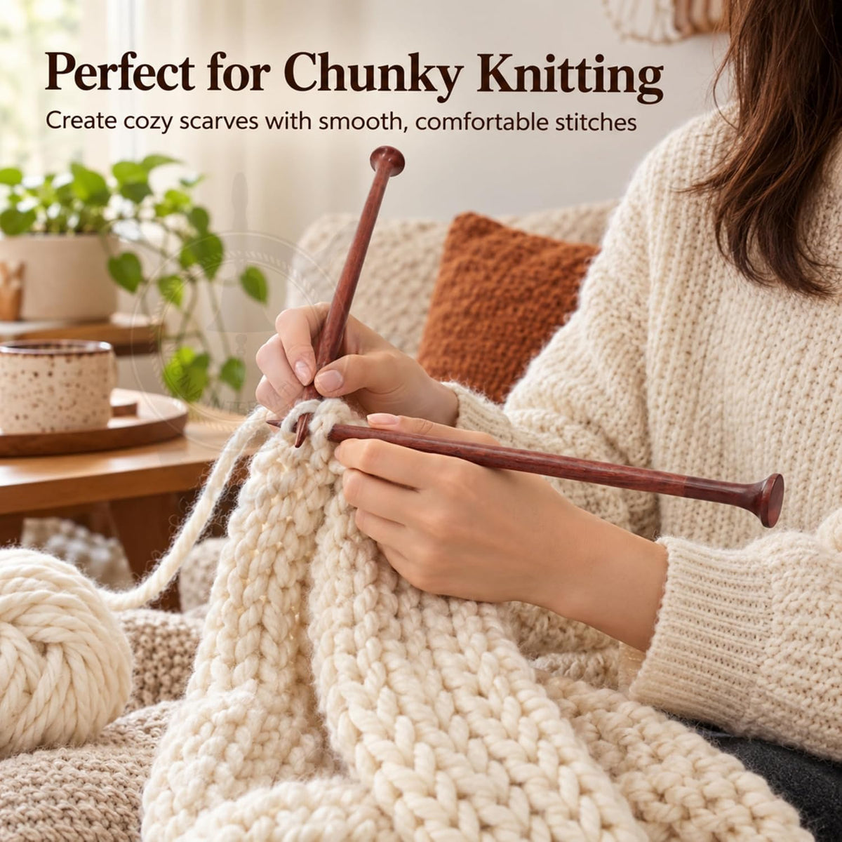 US Size 15-12" Rosewood & Maple Crafted Premium Yarn Knitting Needles