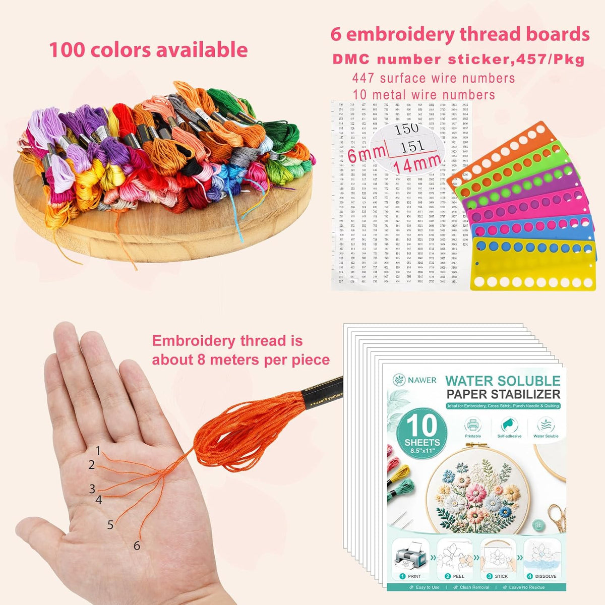 Embroidery Kit for Beginners,Embroidery Needle and Thread and Other