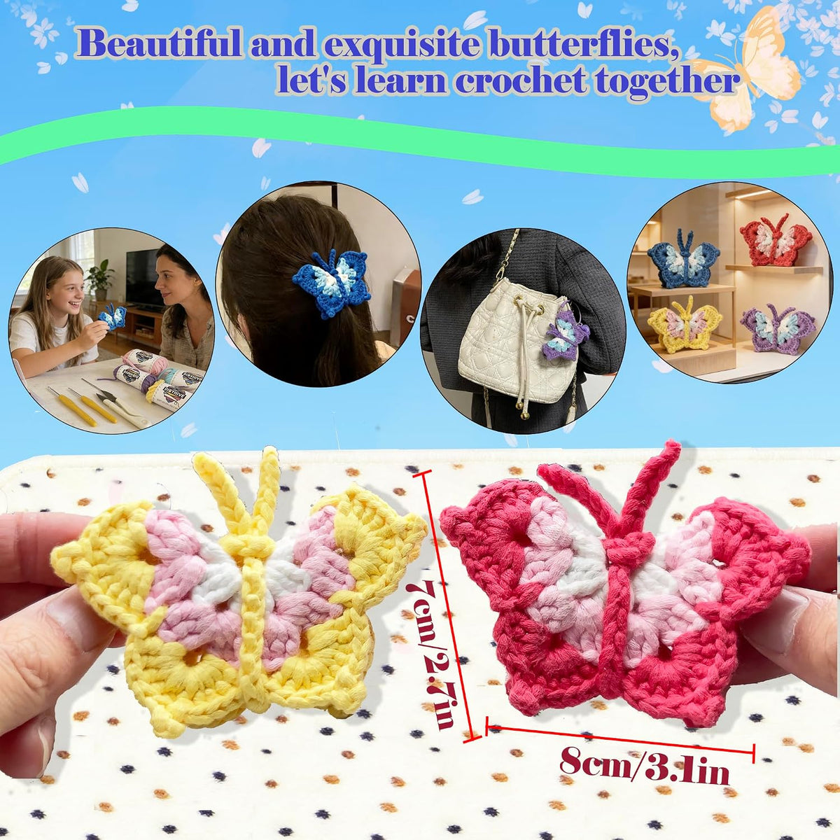 DIBYHIVE Crochet Kit for Beginners,Complete Video Tutorials,3D