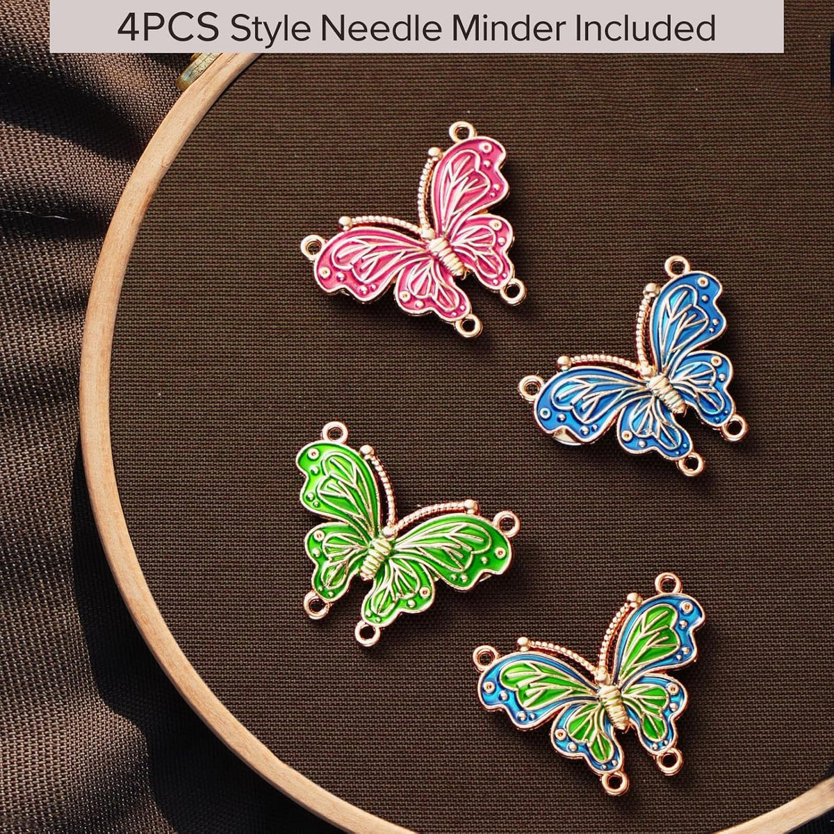 4pcs Cute Butterfly Cartoon Magnetic Needle Keeper for Cross Stitch &