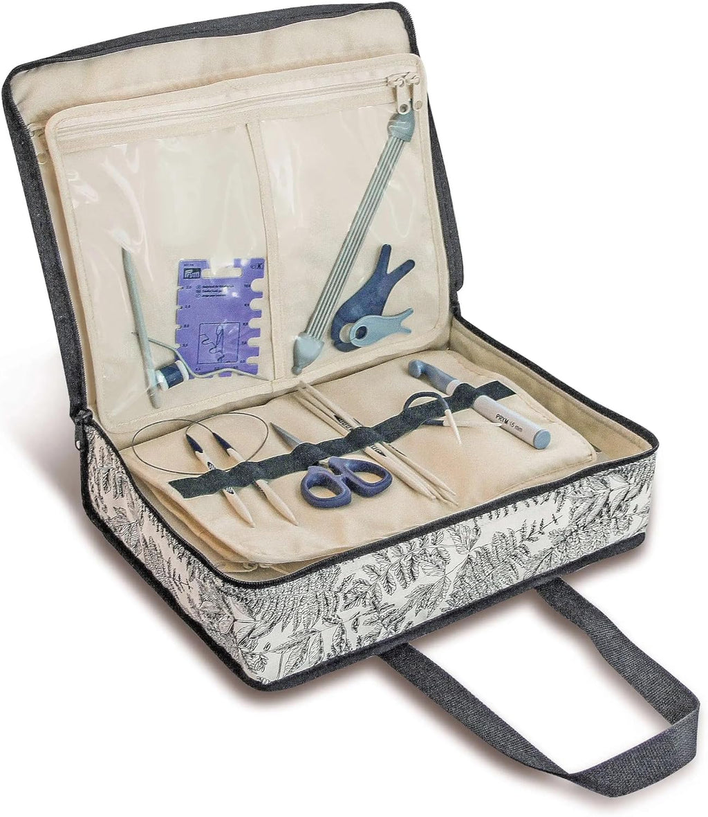 Prym All-in-One Craft Organizer Bag, Monochrome Leaves