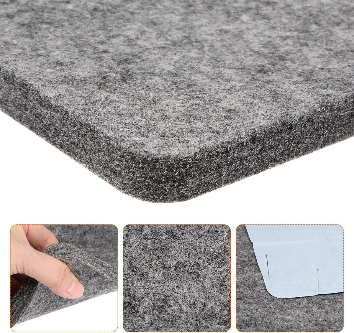 HARFINGTON Wool Pressing Mat 17" x 17" Wool Ironing Pad Sewing Notions