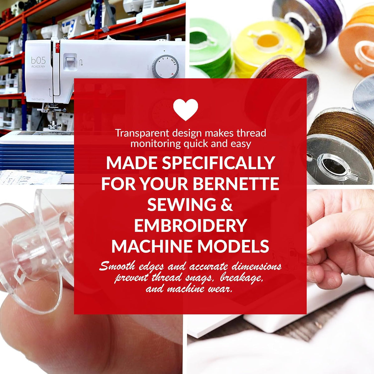Bernette Bobbins [10 Pack] – Compatible with Bernette Sewing &