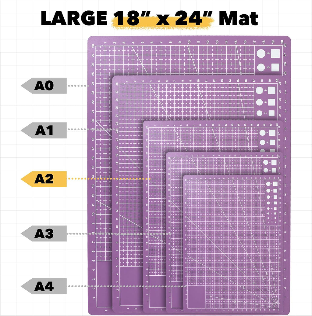 Mandala Crafts Self-Healing Purple Pink 18x24" A2 Sewing Cutting Mat